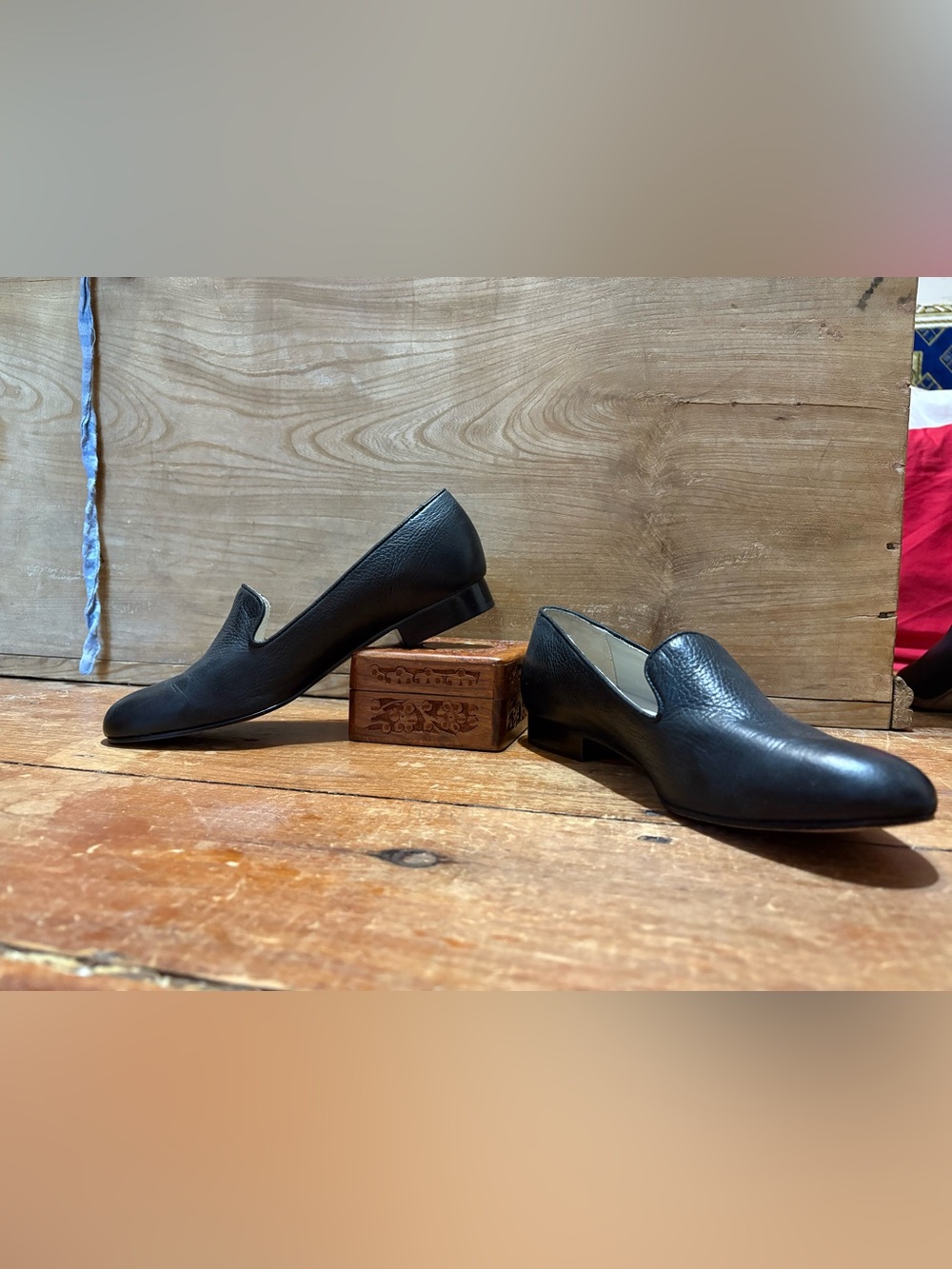 LL Bean Signature slip on leather made in Brazil loafer black 9